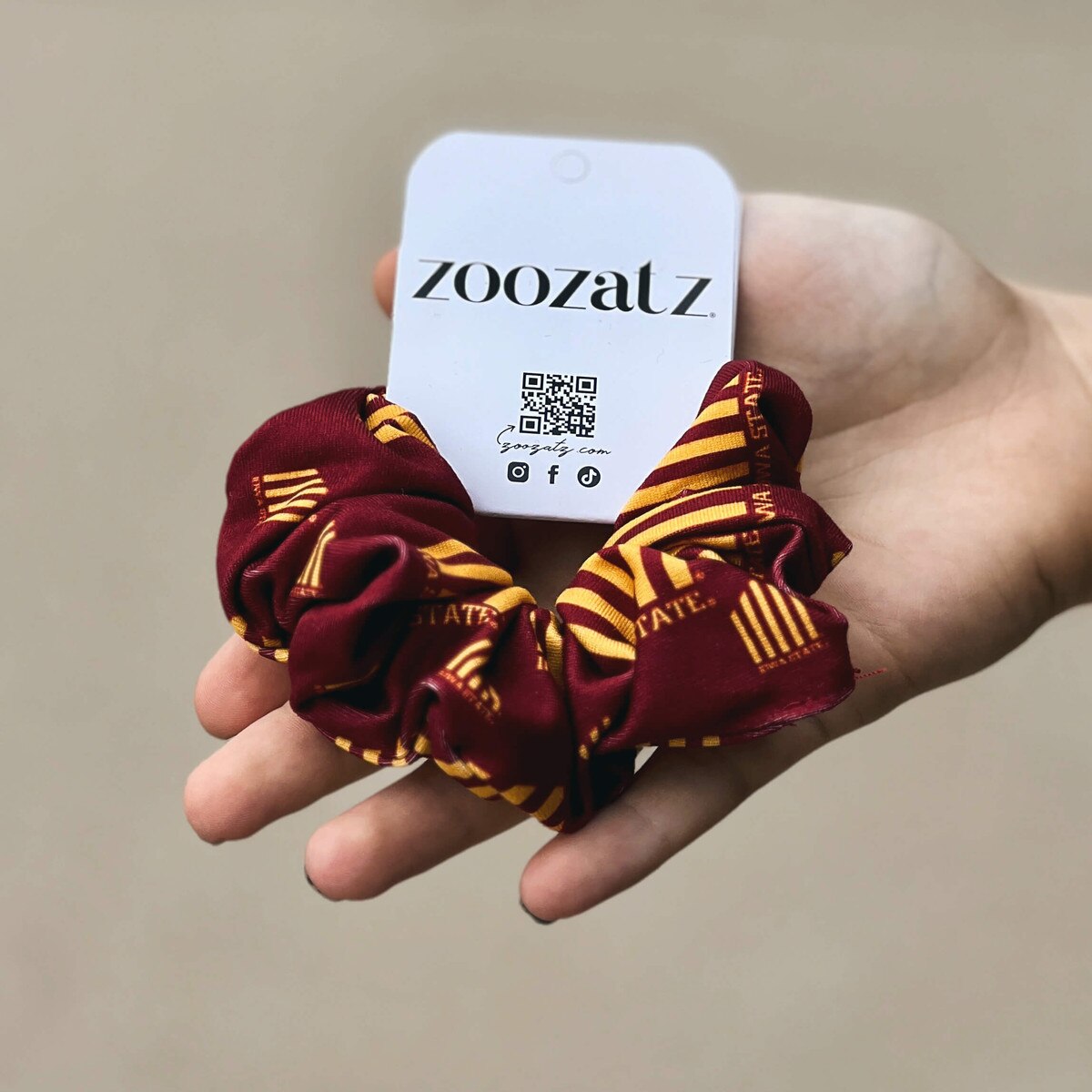 ZooZatz 5-Bar Cardinal & Gold Scrunchie